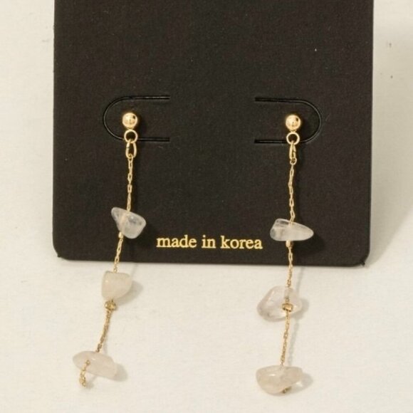 SOFIA SEMI PRECIOUS STONE DROP EARRINGS - Picture 1 of 1